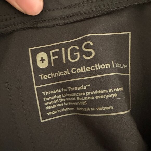 FIGS Zamora Jogger Scrub Pants Black Full Length Medical Women's 2XL Petite - Picture 7 of 7